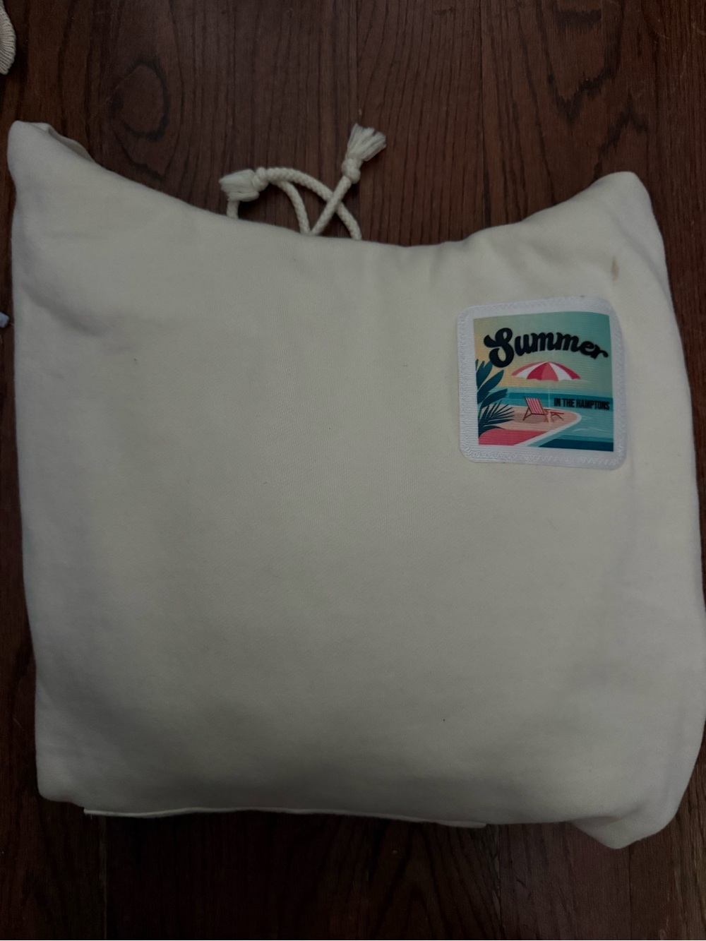 Cream Canvas Tote with 'Summer' Beach Patch